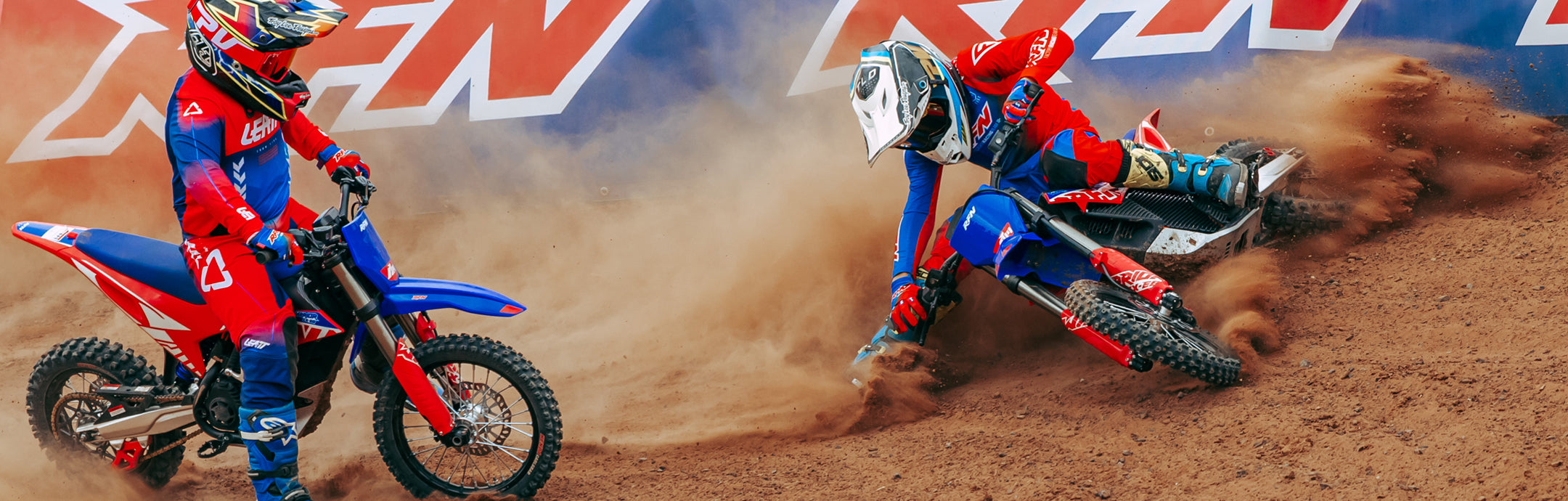 Family riding dirt bikes